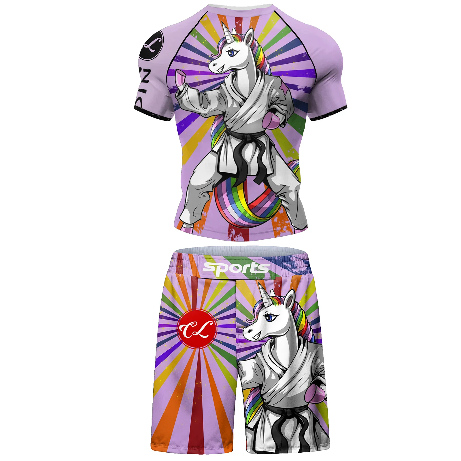 Popular Beach Surf Wear Short Sets For jiu jitsu Bjj No Gi Rashguard+Grappling Shorts Cool Westling stretchy Running Gym Clothes 5