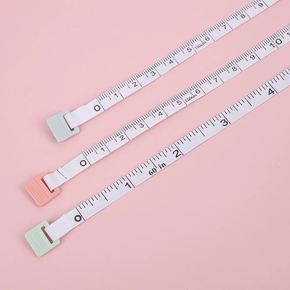 1PC/10PCS 150mm /59in 소형 줄자 휴대용 학생용 부드러운 가죽 3단계 측정 의류 자동 재활용