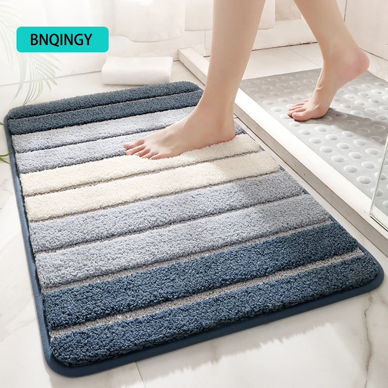 

Bathroom Flocked Foot Mat, Water Absorption, Anti Slip, Entry Door, Household, Bedroom, Kitchen, Entrance