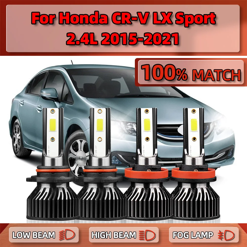 

40000LM LED Car Headlight Bulbs 6000K White CSP Chips Auto Lamps 12V For Honda CR-V LX Sport 2.4L 2015-2017 2018 2019 2020 2021