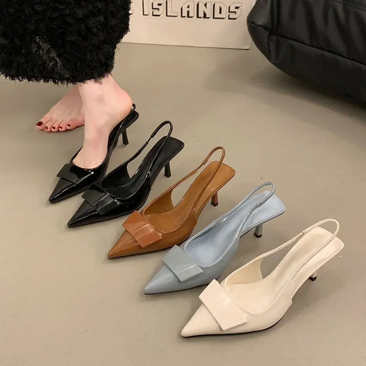 Women Slingback Sandals Women High Heels Shoes Women Dress Shoes Summer High Heel Women Sandals Fashion Pointed Toe Slip on Slingbacks Heels Elegant Dancing Party Prom Shoes
