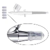 Airbrush Cleaning Kit Clean Pot Jar with Holder and Cleaning Brushes/Needles Double–Ended Brush AirBrush Protection Covers 6