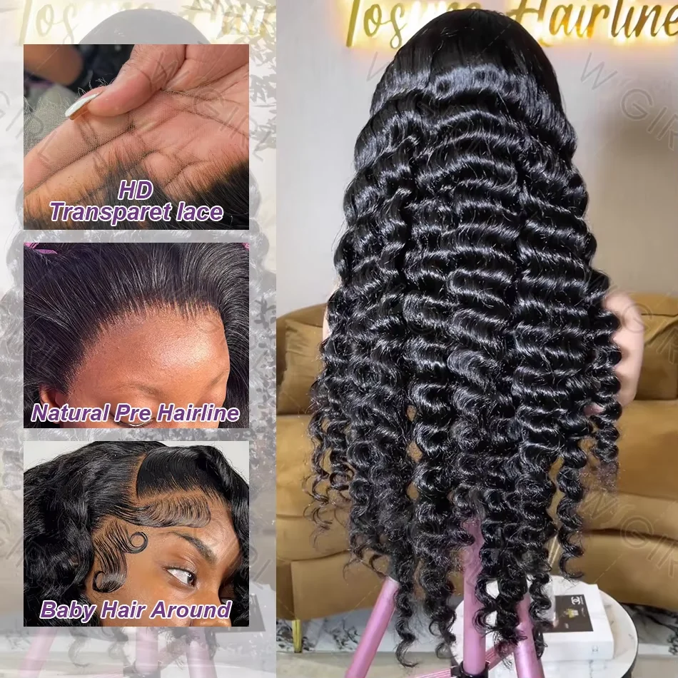 Wigirl 200% Loose Wave 13x6 HD Lace Front Human Hair Wigs Brazilian 30 40 Inch 13x4 Deep Curly Wave Lace Frontal Wig For Women 2