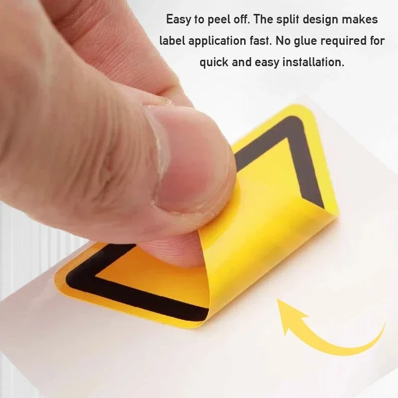 Yellow Warning Labels Hazardous Voltage Safety Signs Waterproof PVC Warning Signs Sticker for High Voltage Decal Stickers