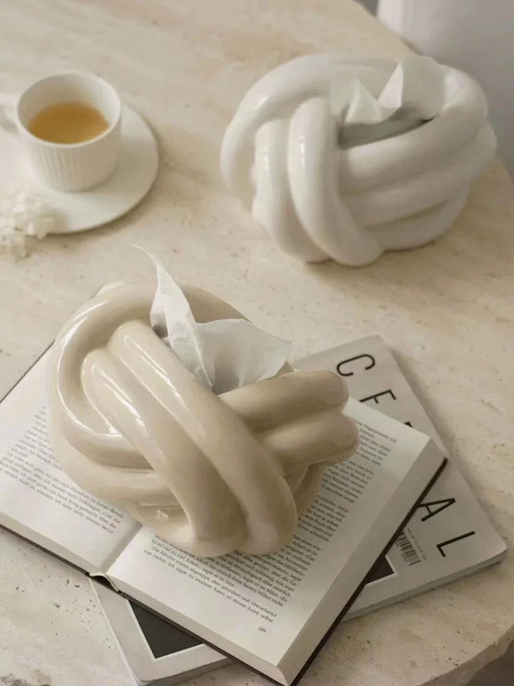 Modern Ceramic Tissue Box Cover Tissue Box Holder Ins Household Living Room Coffee Table  Decorative Decorations Fast Shipping 2