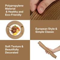 Set of 6 Round Braided Placemats 34CM Table Mats for Dining Tables Christmas Halloween Woven Washable Non-Slip Place mats 3