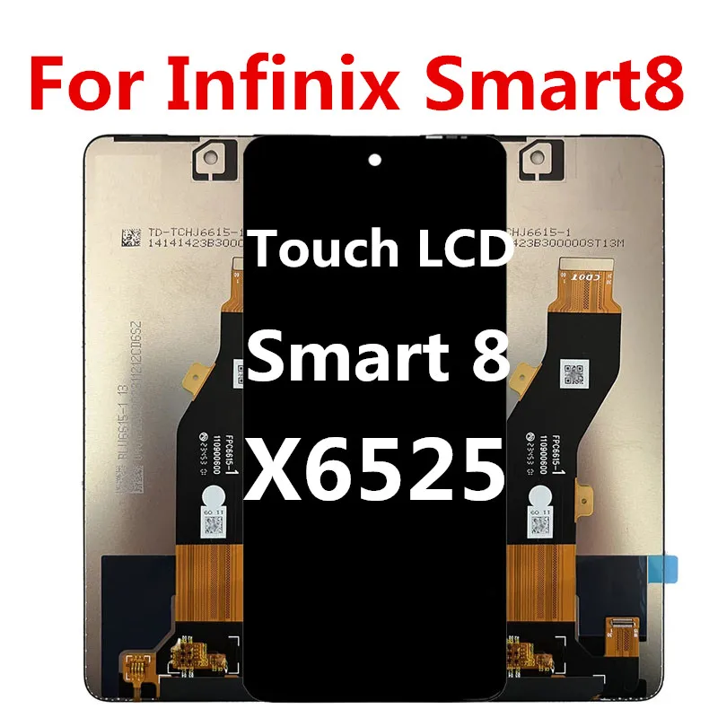 

6,6 "оригинальный для Infinix Smart 8 LCD X6525 дисплей кодирующий преобразователь сенсорного экрана в сборе Замена для Smart8 LCD запасные части