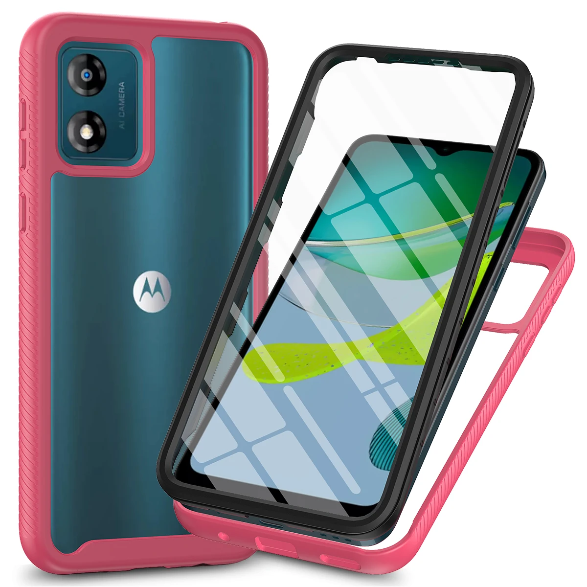 Shockproof Clear Protective Cover with Built-in Screen Protector and TPU Bumper