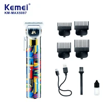 

Kemei Hair Cutting Machine Electric Hair Clipper Professional Hair Trimmer Graffiti Haircut Machine Barber USB for Men KM-5087