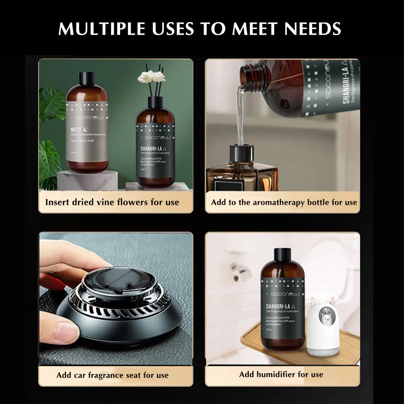 500ml Scented Stick Room Freshener Refillable Scented Diffuser Oil for Women Men Desk Aesthetic