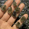 Unit One Piece 925 Silver With Natural Moldavite Rough Free Gemstone Jewelry Finger-Rings For Gift 4