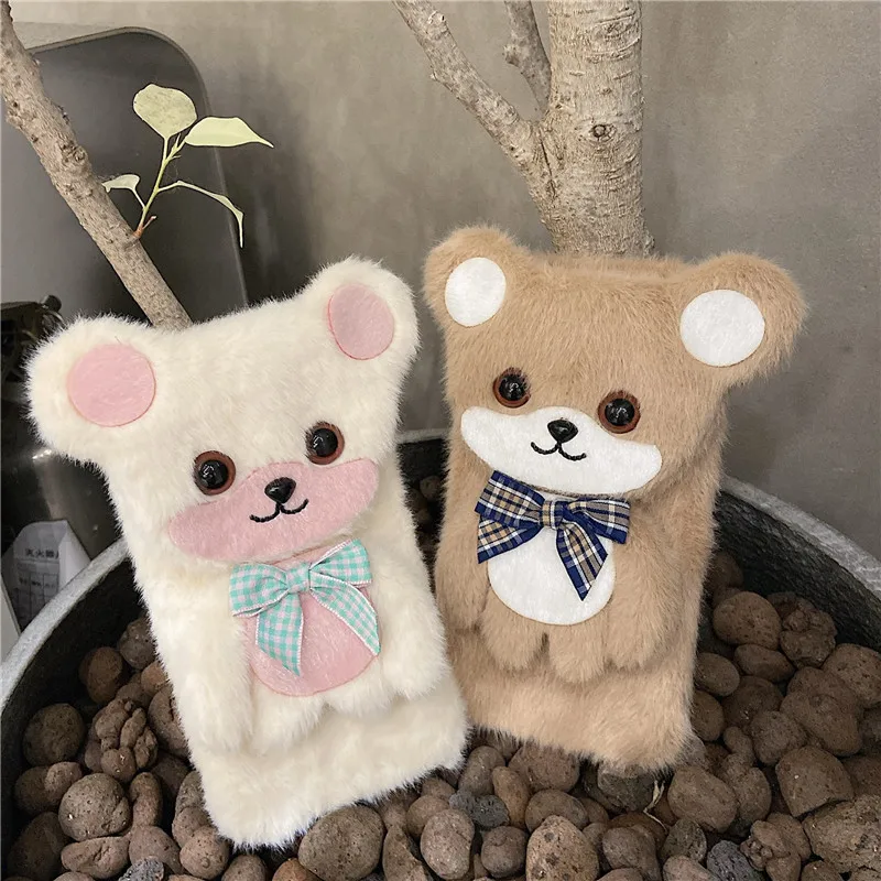 

Plush Anime Bear Phone Case For Samsung Galaxy A13 A23 A33 A53 A73 A02 A12 A22 A32 A42 A52 A72 M12 A7 Holder Stand Bracket Cases