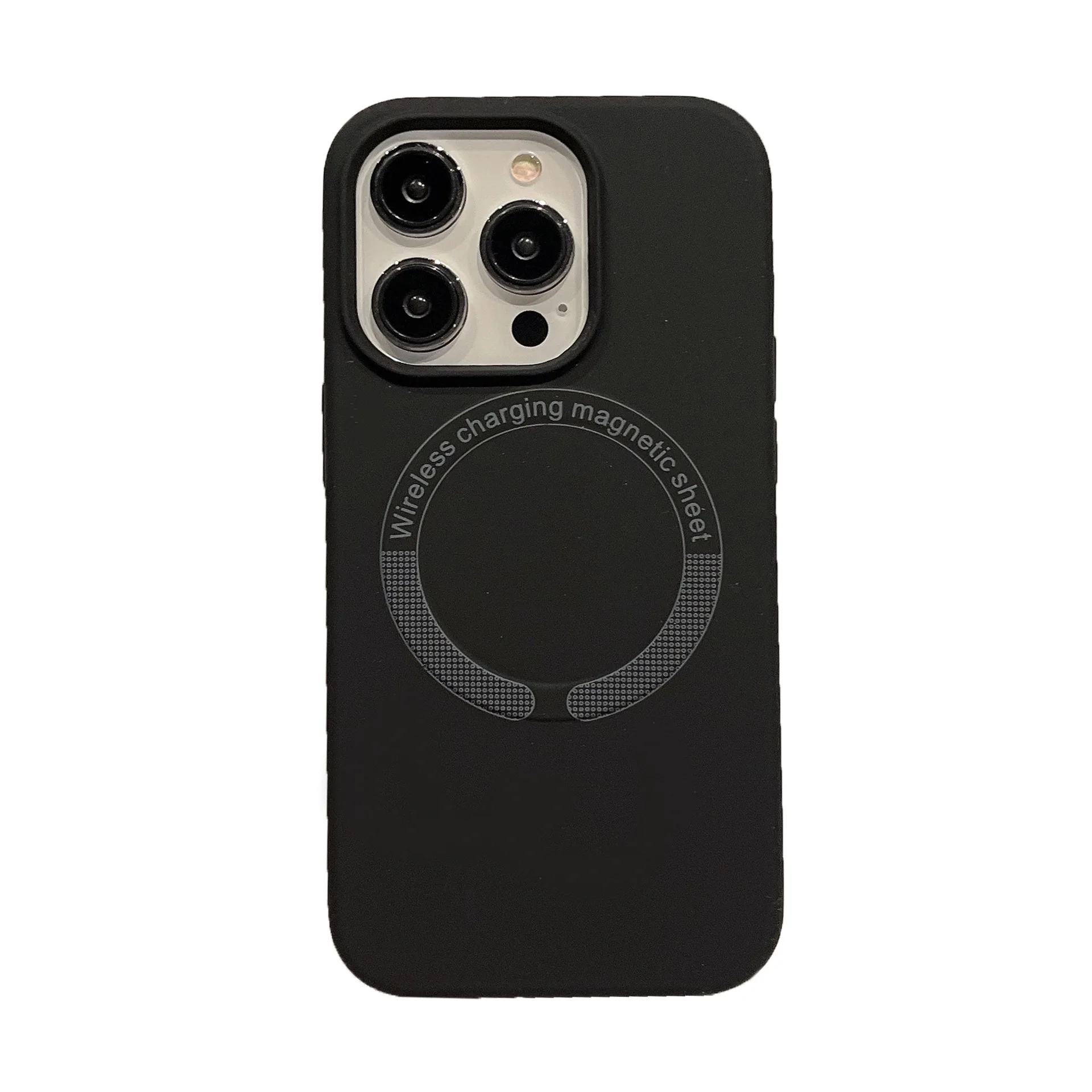 Liquid Silicone Case For Magsafe Mag Safe iPhone 15 Pro Max 14 Plus 13 12 15Pro 13Pro 14Pro 12Pro Black Phone Cover_voghion.com