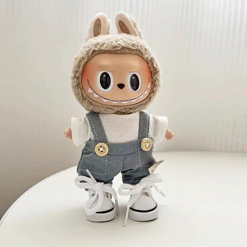 17cm Mini Plush Doll'S Clothes Outfit Accessories For Korea Kpop Exo Labubu Idol Dolls British style suit Clothing Gift 4