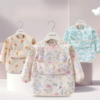 Bavoir d'alimentation pour enfants, 1 pièce, tablier imperméable à manches longues, poche de riz, chemisier d'alimentation, bavoirs pour tout-petits, Smock d'alimentation fin d'été pour enfants 1