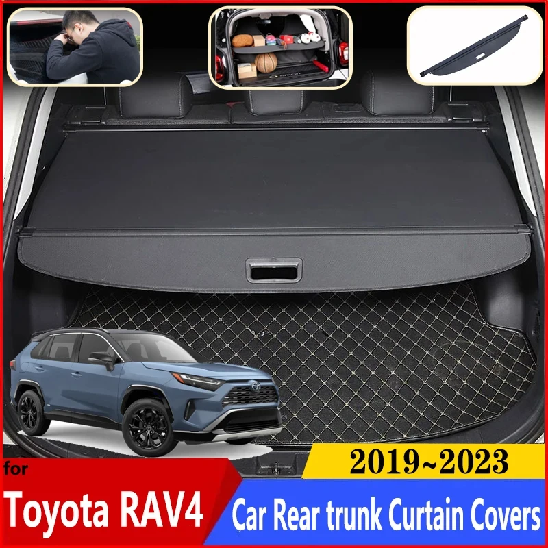 

For Toyota RAV4 2022 Accessories RAV 4 2019~2023 2020 MK5 XA50 Car Luxury Trunk Luggage Curtain Trunk Cargo Covers Accessories