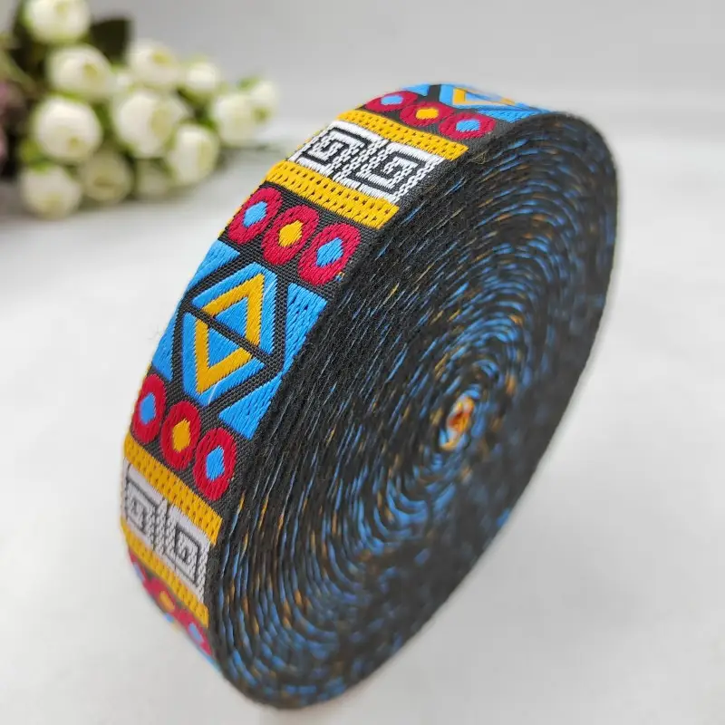 10Yards 26mm 1 Inch Handmade Embroidery Lace Trim Woven Jacquard Ribbon Retro Fashioned For Bag Straps Collar Pillowcase - Image 10