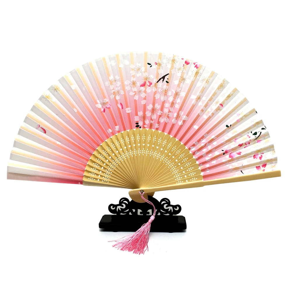1pcs Fashion Chinese Japanese Folding Fan Sakura Cherry Blossom Pocket Hand Fan Summer Art Craft Gift