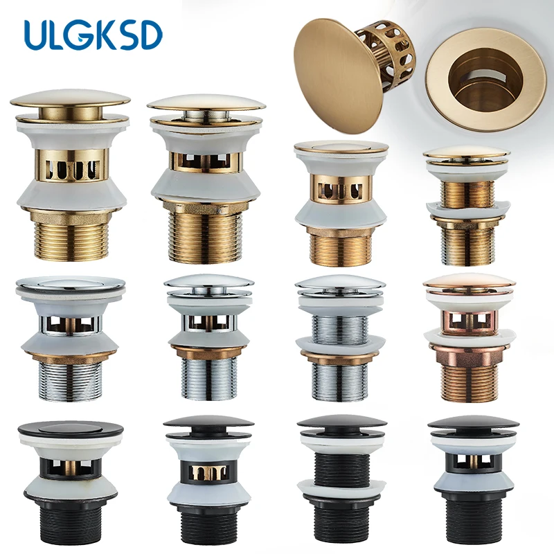 Basin Pop-up Drain Filter Brass Bathroom Strainer Bounce Core Bath Stopper Shower Filters Catcher Kitchen Sink Drain Accessories