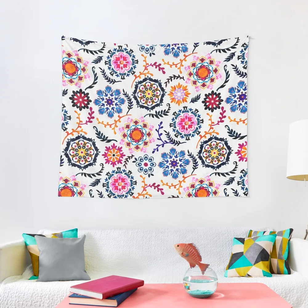 

Happy Color Suzani Inspired Pattern Tapestry Aesthetic Room Decorations Decoration Wall Decoration Room Wall Decoration Items