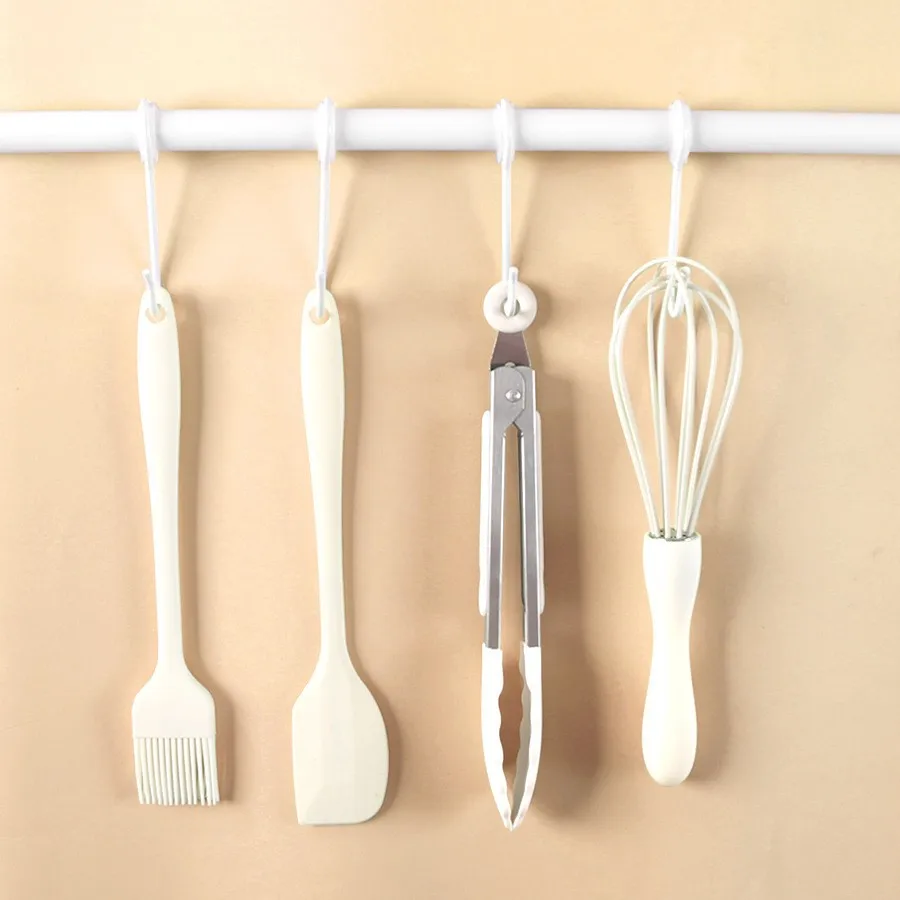 Silicone baking mixer, egg beater, food clip, scraper, brush, 4-piece set