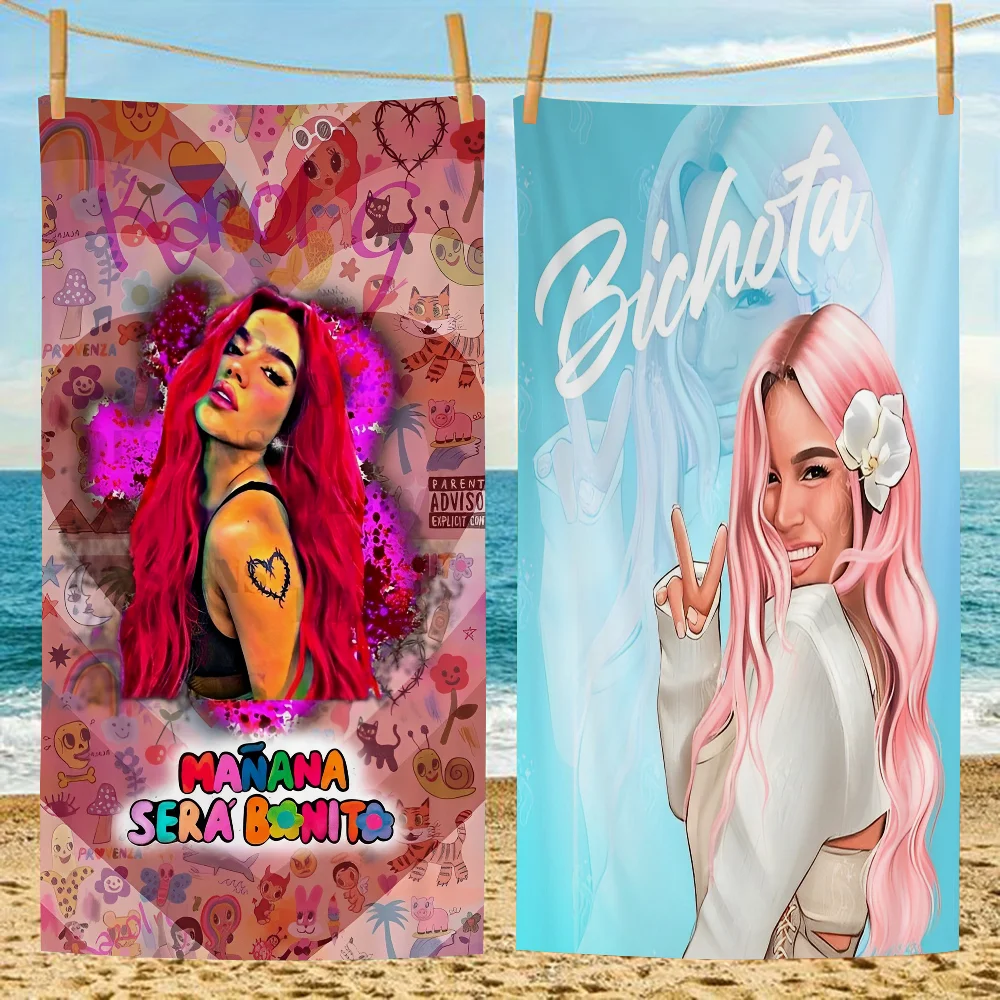 Karol g Manana Sera Bonito Beach Towels Shower Towel Sauna Travel Spa Microfiber Quick Dry Gym Accessories Cute Room Decor