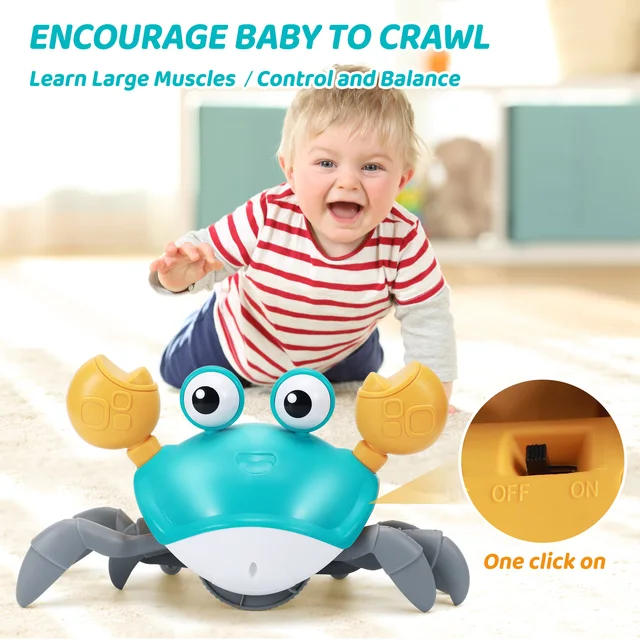 Crawling Crab Baby Toy Touch and Walk Music Light Baby Crawling Toys for Kids Toddler Interactive Learning Development Toy 2