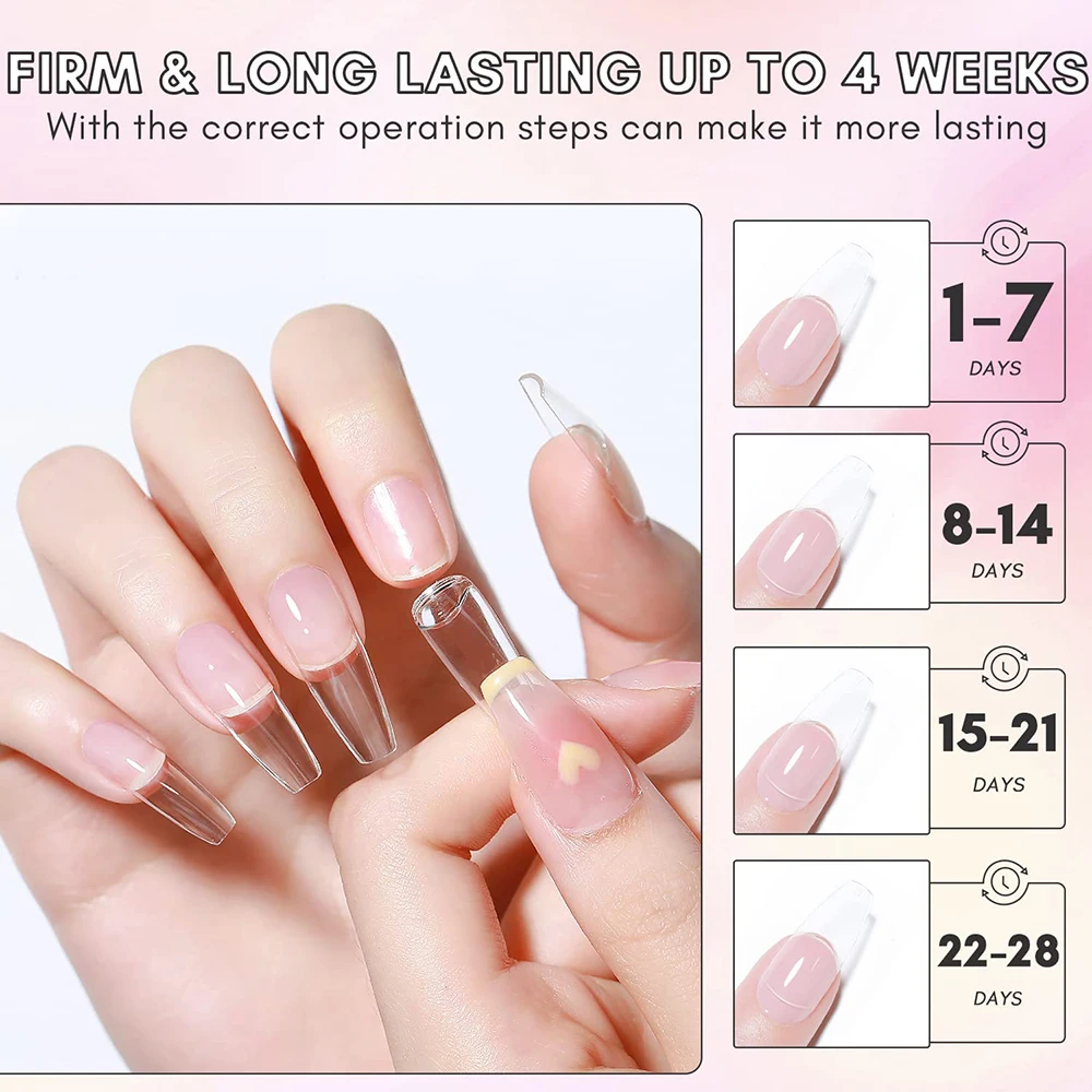 Nail Extension Translucent Matte 100X Fake Nails Press on Acrylic Nail  Seamless | eBay