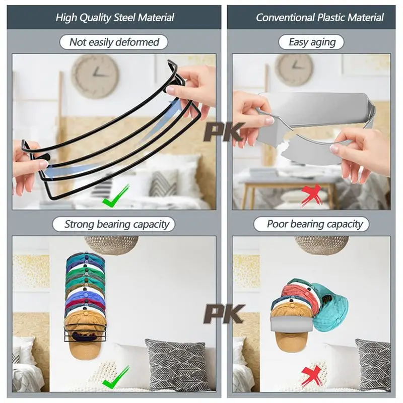 Hat Holder Wall Curved Shaped Cap Holder Organizer Baseball Cap Holder Over The Door Hat Rack Hold Up To 30 Hats Hat Racks