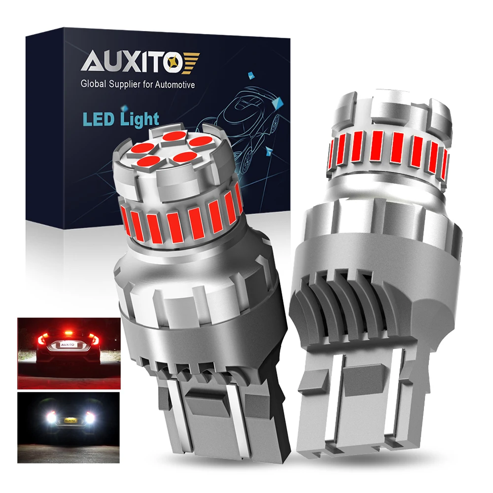Pack De 10 Bombillas LED T20 7443 Rojas | Para Luces De Freno Y Traseras De Coche | 9 SMD, 12V, Diseño Anti-polaridad (no Lleva Decodificador)