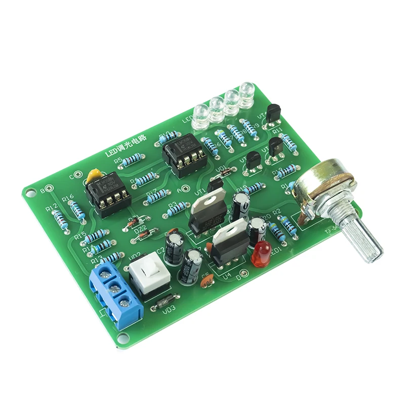 PCB Board Assembly LED Dimming Electronics Teaching Practical Training Circuit Board Soldering Kits