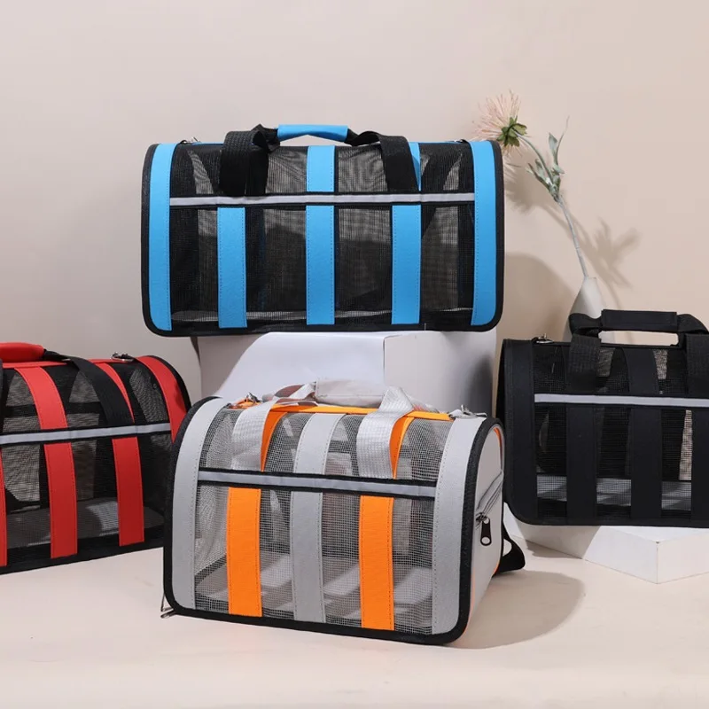 Pet Bag Pet Outing Portable Cat Dogs Handbag Summer Breathable Carrier Travel Puppy Kitten Single Shoulder Bag Pet Carrying Bag Supplie