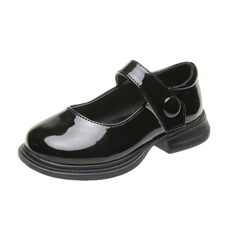 Wednesday Shoes Cosplay Baby Girl Lmitation Leather Adams Shoes New Black Children Cosplay Princess 2-16 Years leather shoes girls shoes
