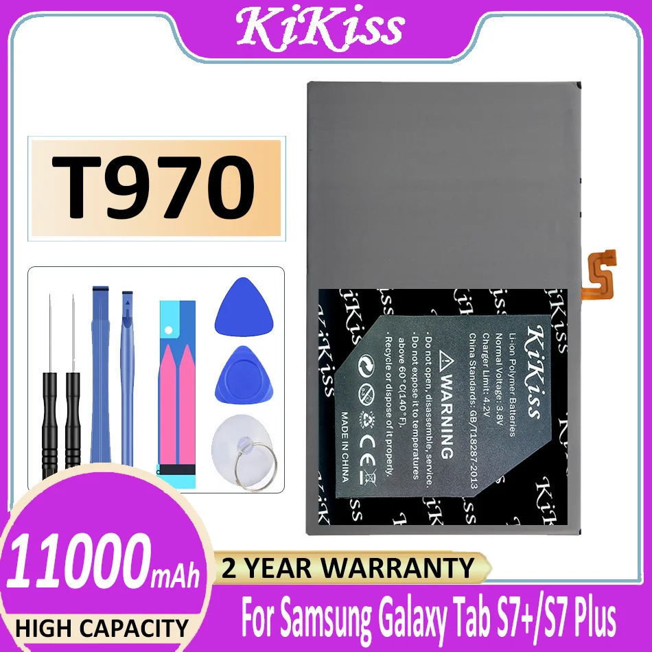 Batteria T970 (Eb-Bt975Aby) 11000Mah Per Samsung Galaxy Tab S7 + S7 Plus Sm-T976B Sm-T970 Bateria