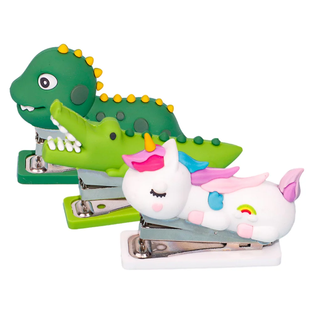 

Animal Staplers Cute Unicorn Crocodile Dinosaur Handheld Mini Portable Cartoon Stitcher
