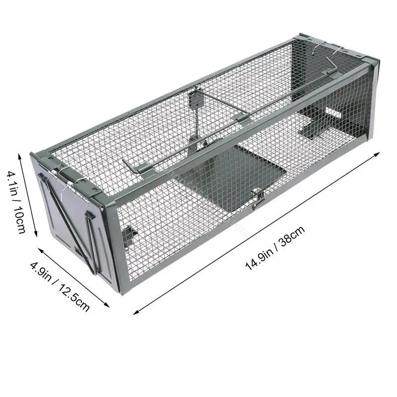 

Humane Animal Live Cage Rat Cage Trap Home Use Mouse Catcher Live Rodent Control Household Military Green Squirrel Cage (Green)