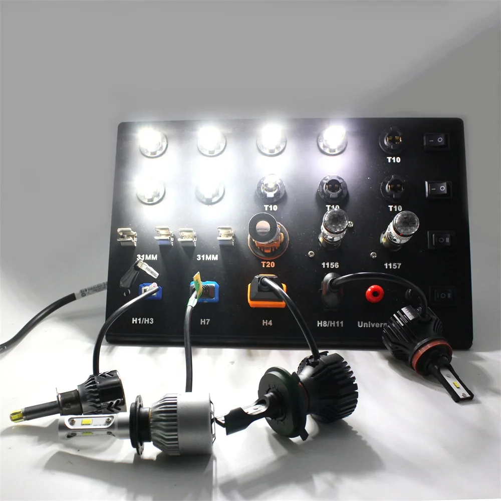 자동차 헤드라이트 LED 전구 T10 W5W 페스툰 C5W T20 7443 1156 1157 H1 H3 H7 H4 H11 테스터용 자동 램프 디스플레이 보드테스트 테스트 보드