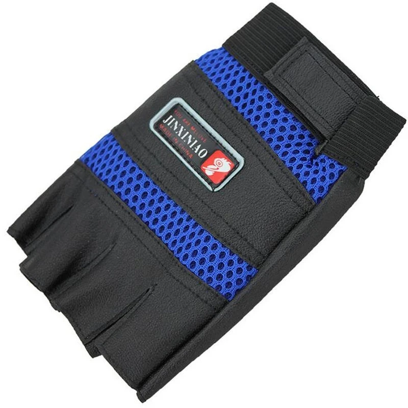 Men Outdoor Half Finger Sport PU Leather Mesh Gym Fitness Glove Men's Bird Pattern Non Slip Bicycle Cycling Mitten G41 2