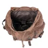 Mens Waxed Canvas Backpack Rucksack forwith Laptop Compartment Rustic Men Wax Leather Backpacks Travel Vintage Bookbag 2