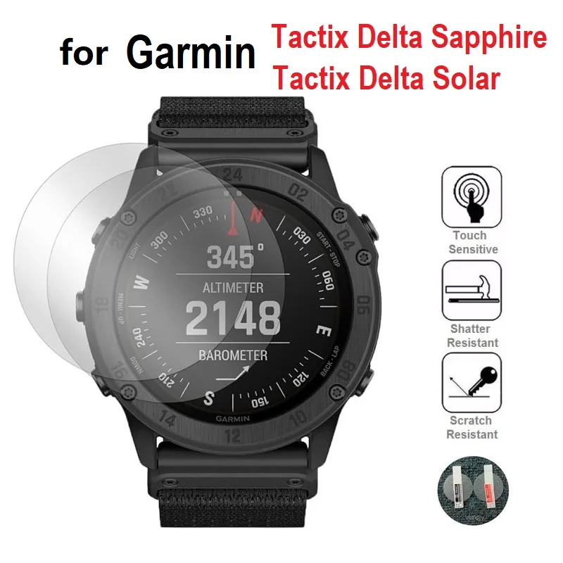 5Pcs Smart Watch Screen Protector Per Garmin Tactix Delta Sapphire / Solar Edition Pellicola Protettiva In Vetro Temperato