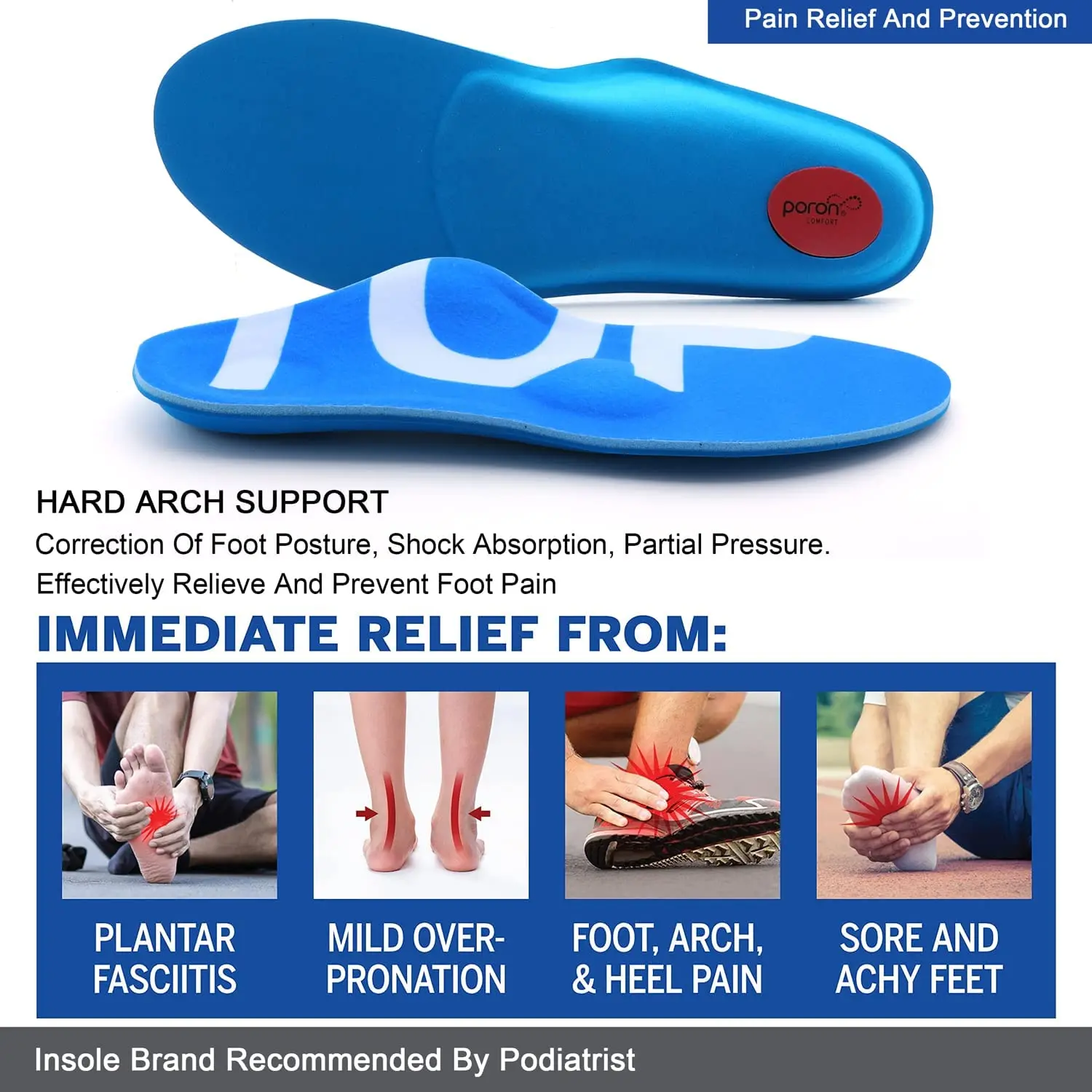 TOPSOLE Upgrade Orthopedic Insoles Arch Support Eva For Flat Foot Plantar Fasciitis Template Health Shoe Sole Pad Insoles Men