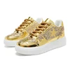Designer Luxury Sneakers Men Women Glitter Golden Skateboard Shoes Man Fashion Platform Men's Heightening Sneakers Board Shoes