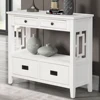 36" Farmhouse Console Table with 4 Drawers & 1 Shelf - Antique White 3
