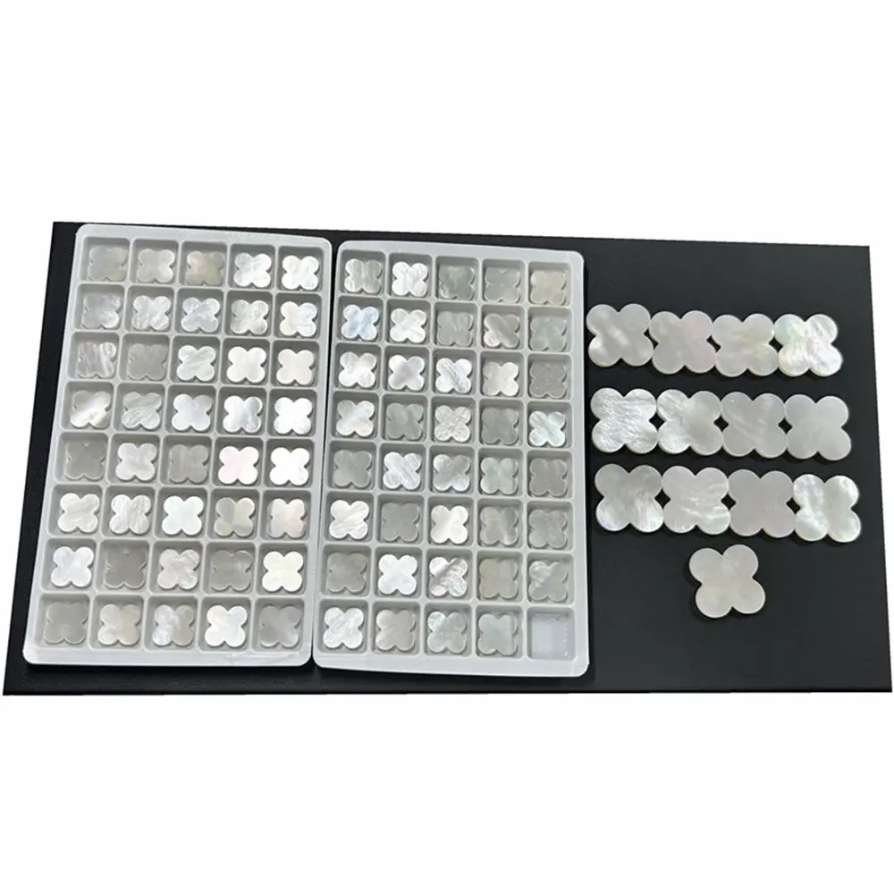 50pcs A Quarity Natural White Mother Of Pearl Four Leaf Clover Gemstone