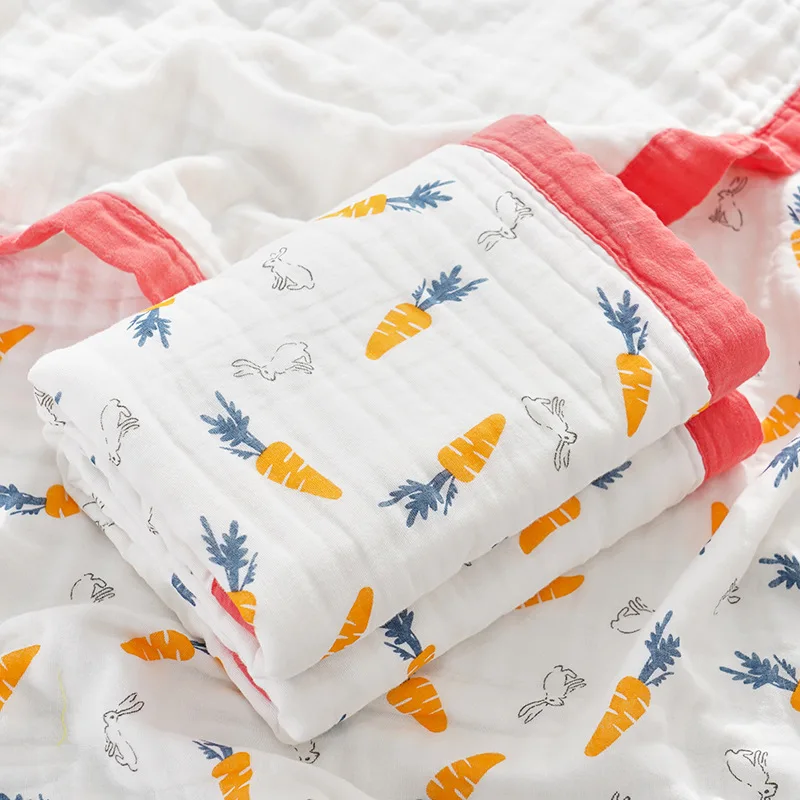 6 Layers Baby Blanket Children Muslin Cotton Blanket Swaddle Newborn Cover Sleeping Bedding Kids Swaddling 150*120 CM