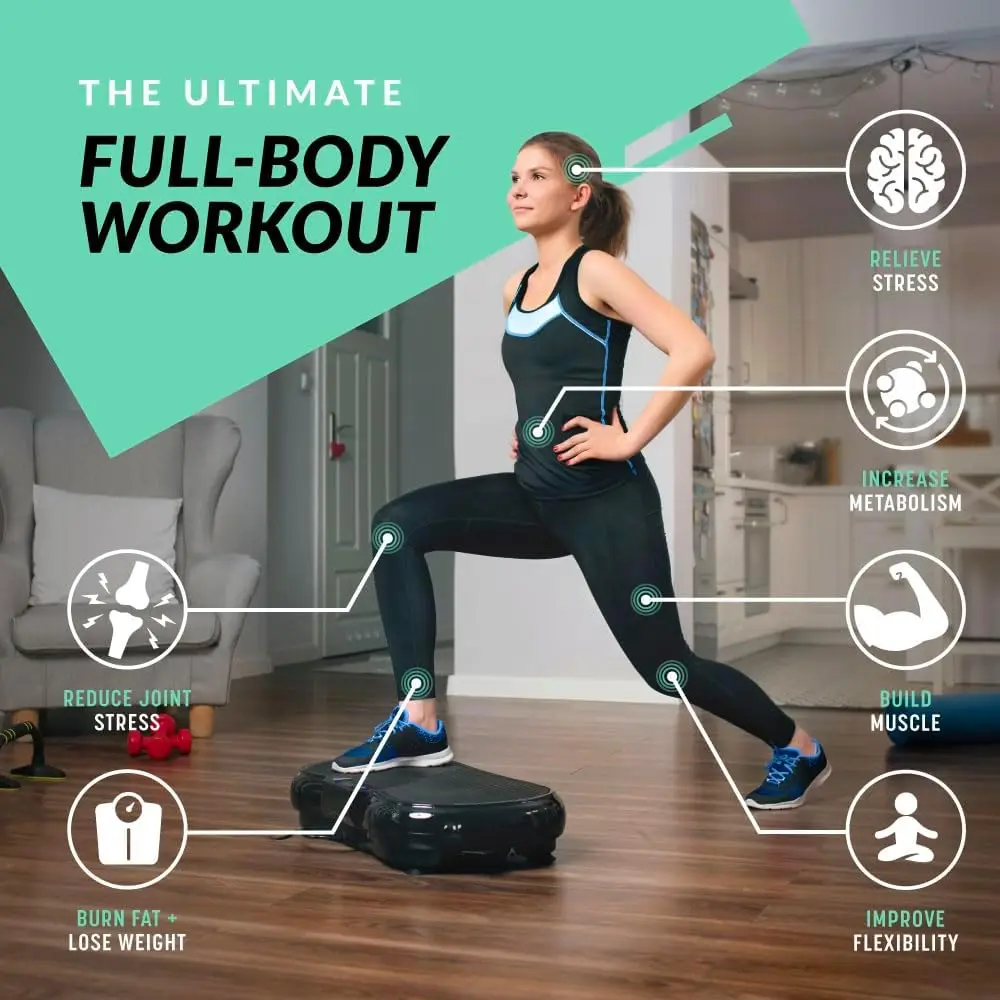 Fitness Ultra Slim and Premium 3D Power Vibration Plate-5 Programs + 180 Levels-Noiseless