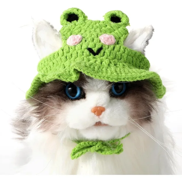 Cartoon Design Knit Cute Dog Hat Soft Cat Hat Rabbit Hat Halloween Christmas Party Costume Head Wear Puppy Kitten Accessories 4