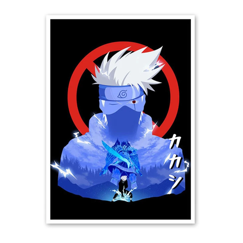 Anime-Inspired Naruto Art Canvas: Uzumaki & Kakashi Wall Mural Decor Gift