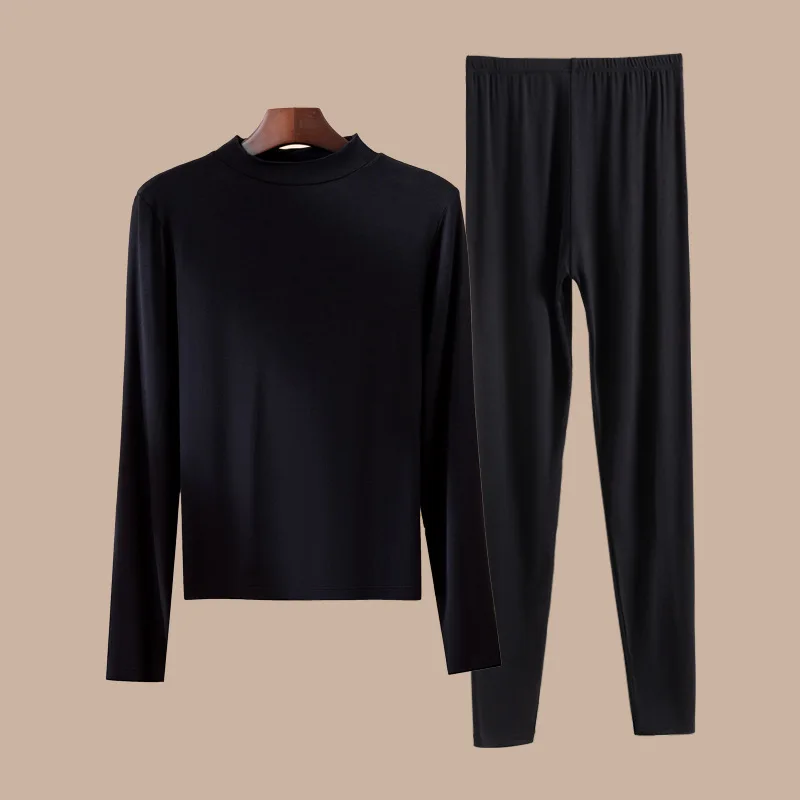 1pcs Women Autumn Long-sleeved T-shirt Thin Thermal Undercloths Set Plus Size Half High Collar Slim Fit Warm Underwear