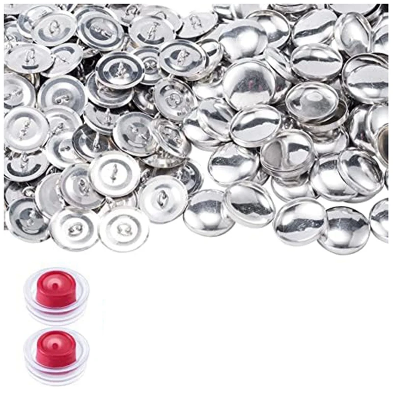 100 Sets Sewing Buttons Cover Kit 23Mm Metal For Art Crafts Sewing Notion Supplies, 7/8Inch Button Covers & Button Backs 2